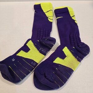 Socks Men's Performance Nike Vapor "Fast is Faster" Purple Neon Green Large